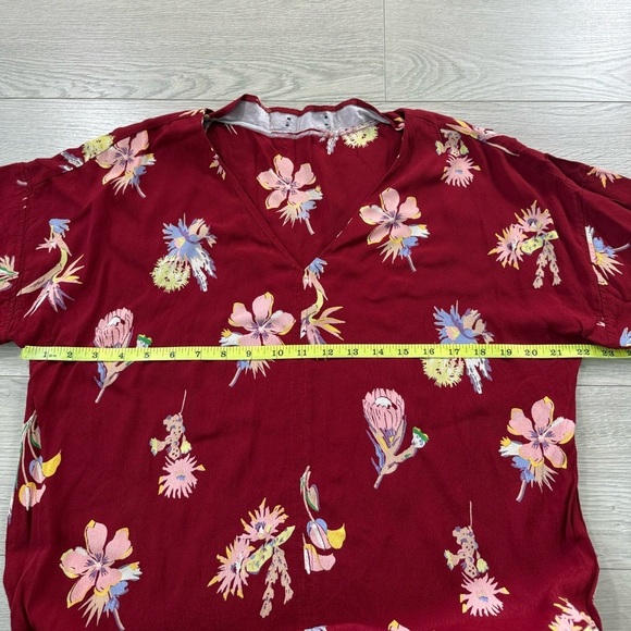 Madewell Novel Floral Red Short Sleeve Mini Dress in Bird of Paradise - Picture 10 of 11